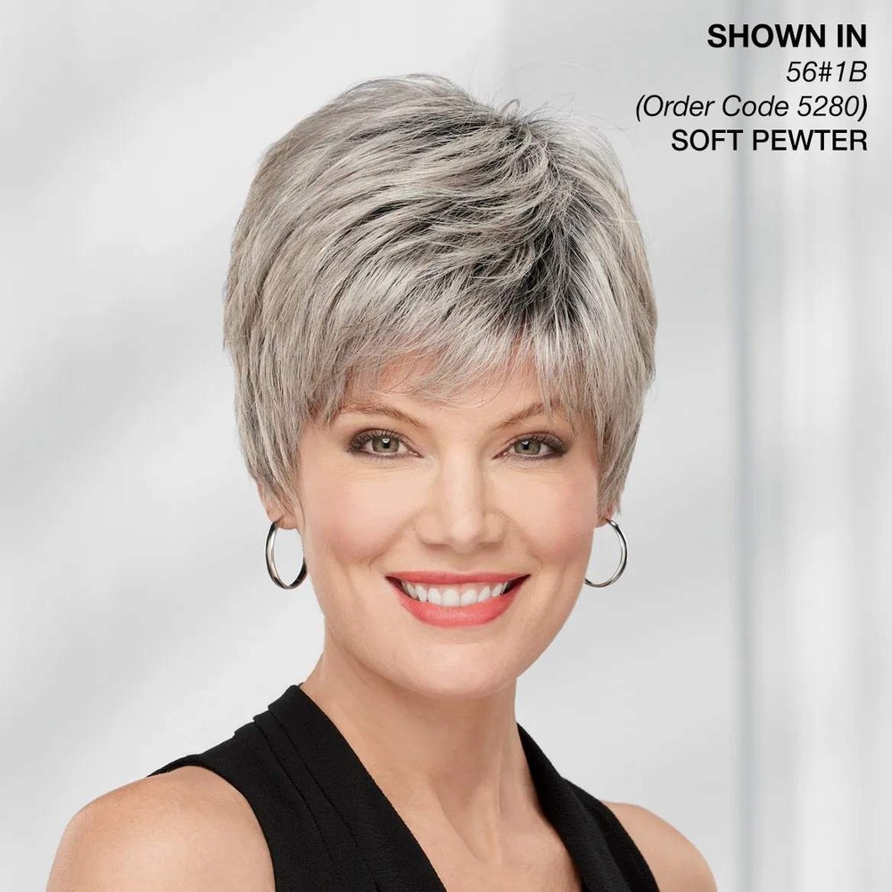 NWT Paula Young Whisperlite Geneva Wig Soft Pewter Grey Short Pixie Layer 379058